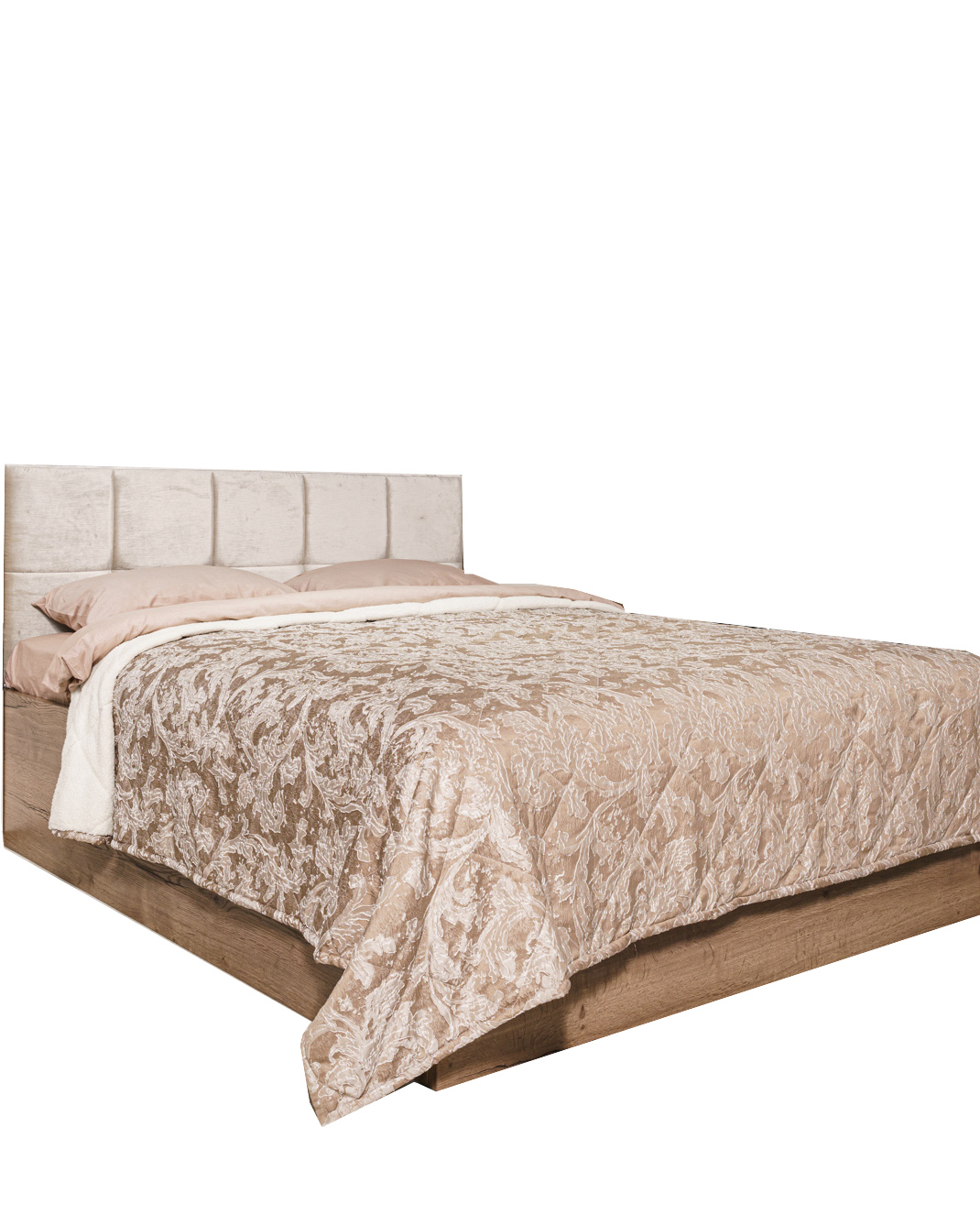 Кровать с подъемным механизмом и мягким изголовьем (элементом)