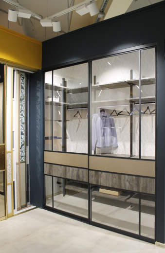 Стеклянные двери-купе