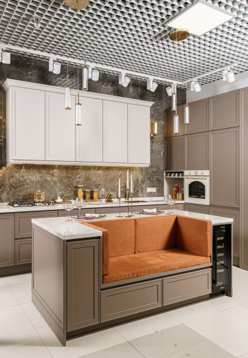 Угловая кухня с островом