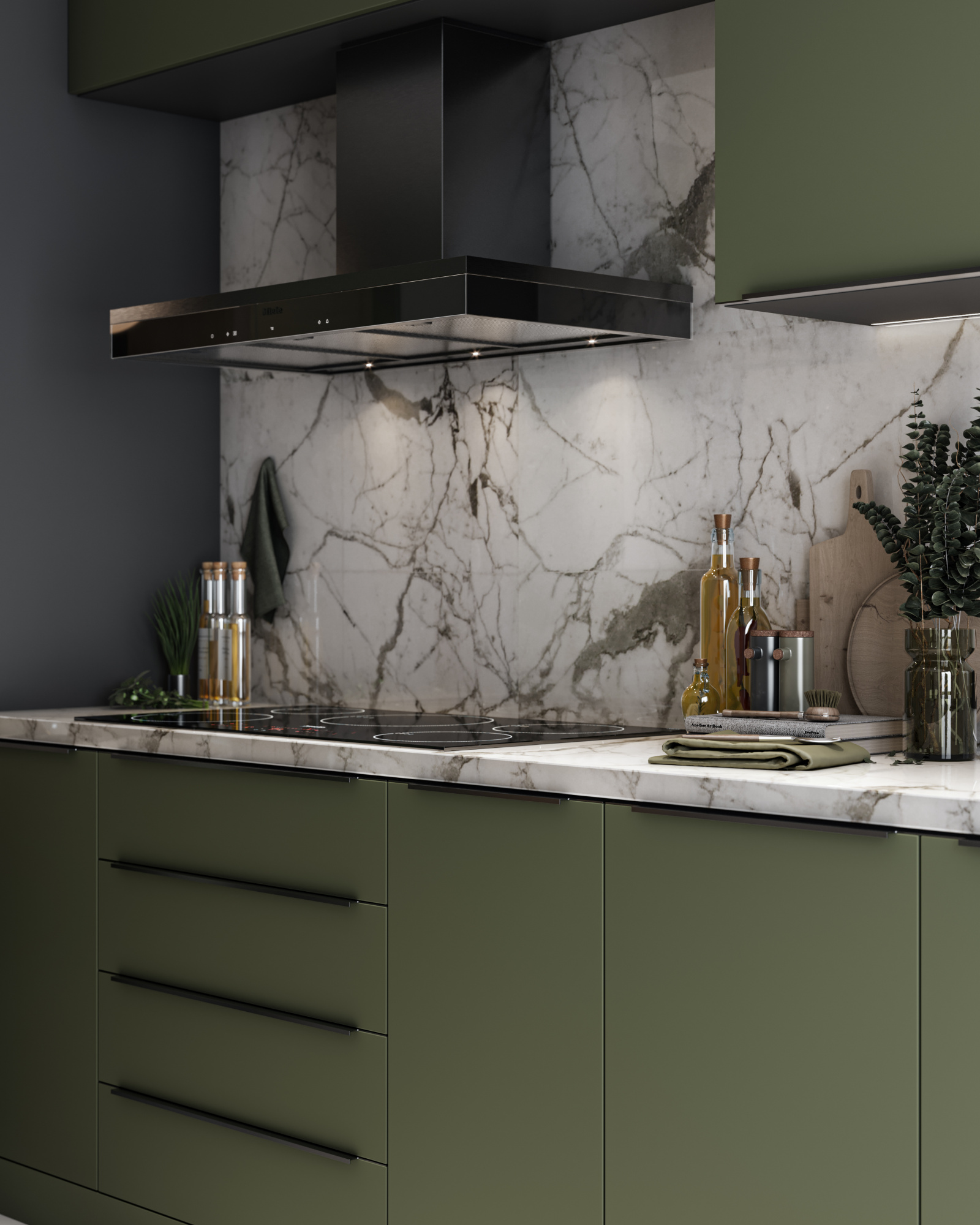 Кухня из двусторонних суперматовых и текстурированных плит AGT