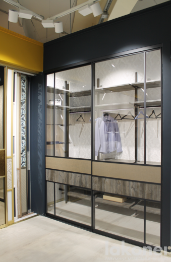 Стеклянные двери-купе