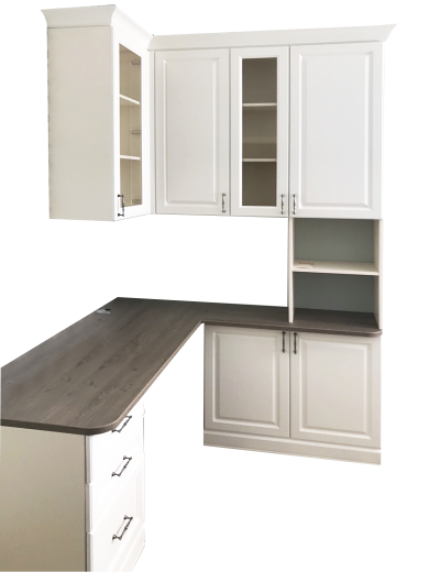 Рабочий стол и система хранения с фасадами из МДФ 