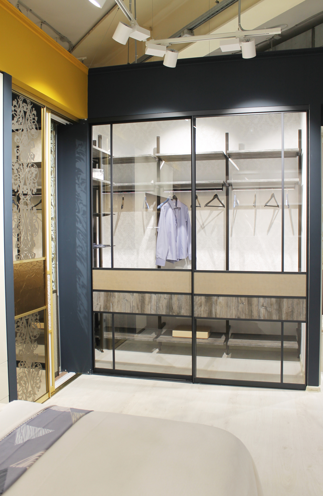 Стеклянные двери-купе