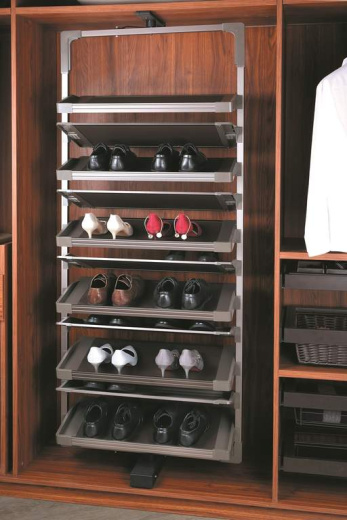 Поворотно-выдвижная обувница на 6/8 полок