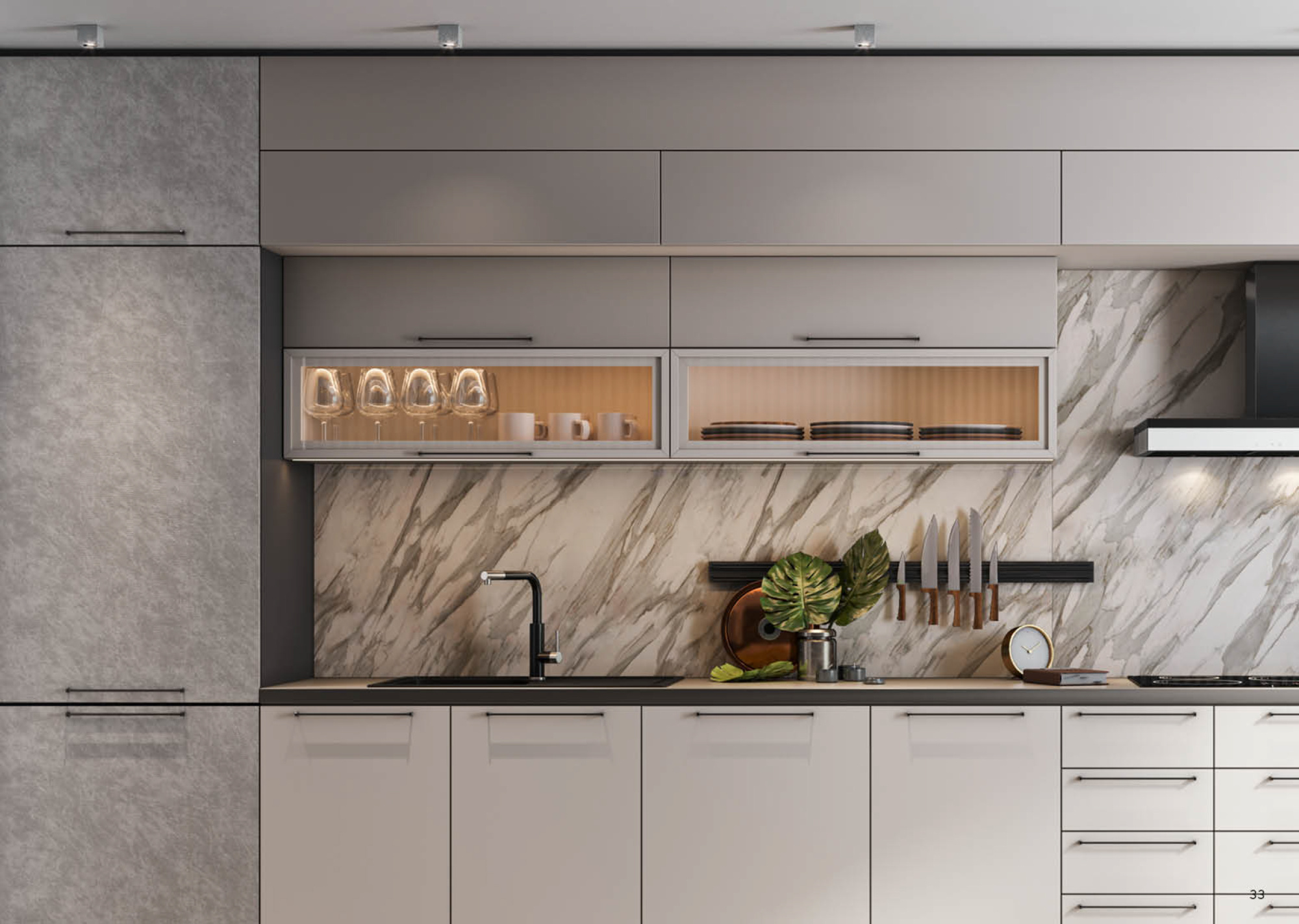 Прямая кухня с 3P панелями