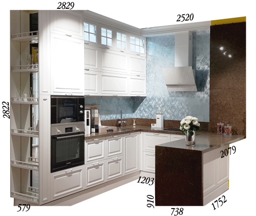 Классическая угловая кухня